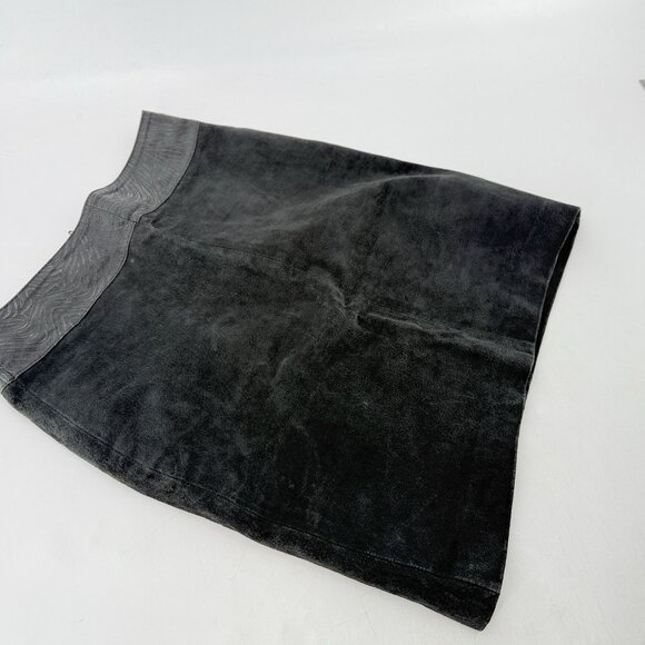 Vtg I.O.U. Leather Black Suede‎ Mini Skirt Size 9 Western Boho - Picture 5 of 12
